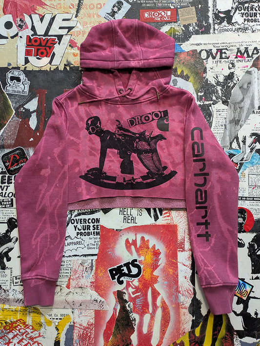 FOMO Collection - Carhartt Rubber Pony Raw Cut Crop Top Hoodie  -S- 14424
