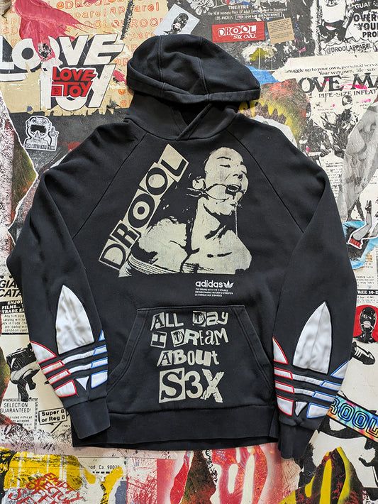 FOMO Collection - DISTRESSED Collage A.D.I.D.A.S. Origin Story Hoodie  -M- 14427